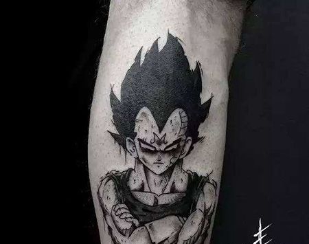 小腿帅气的七龙珠纹身图案