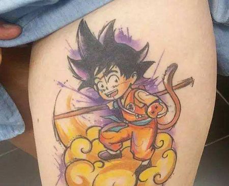 女生大腿七龙珠纹身图案