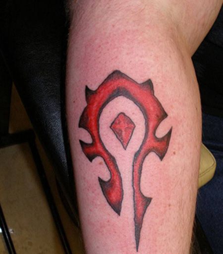 小腿魔兽世界纹身图案