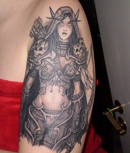 大臂魔兽世界希尔瓦纳斯纹身图案