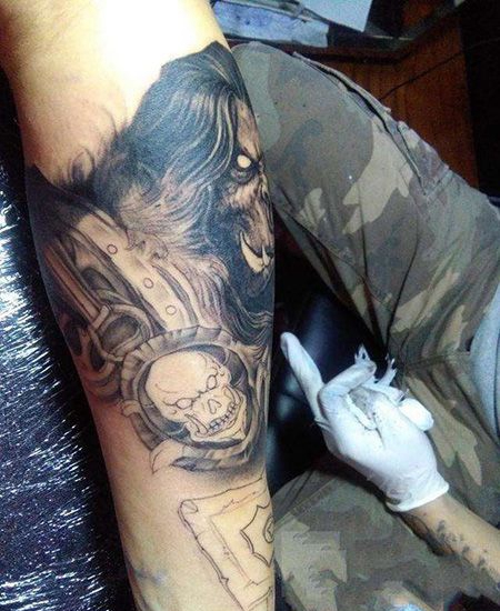 手臂魔兽人家兽人纹身图案