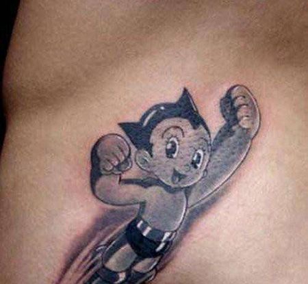 腰部铁臂阿童木纹身图案