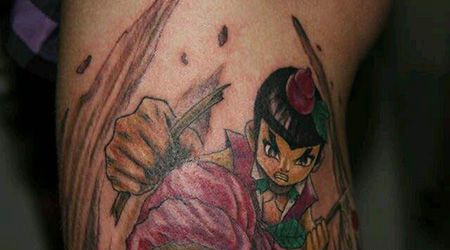 大腿葫芦娃纹身图片