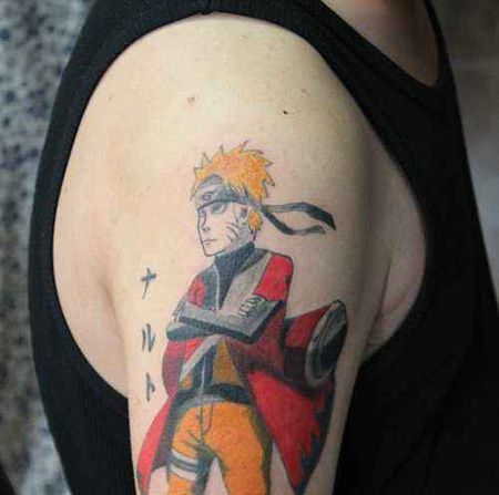 大臂鸣人纹身图案