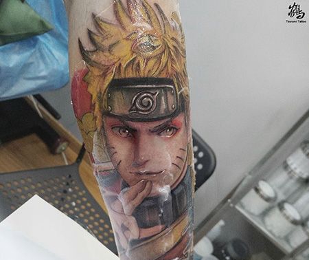 手臂精美的鸣人纹身图案
