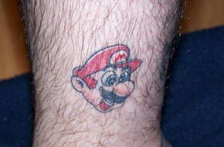 脚踝马里奥纹身图案