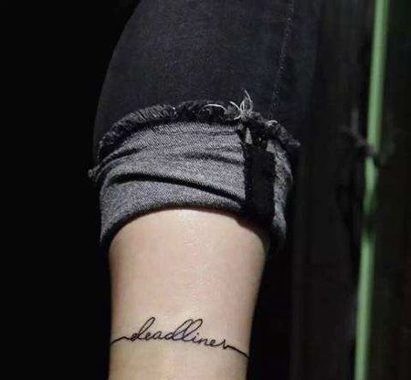 脚踝英文脚环纹身图案