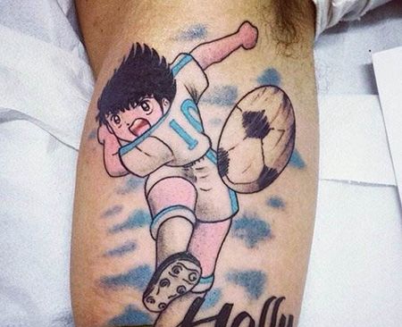 大臂足球小将纹身图案