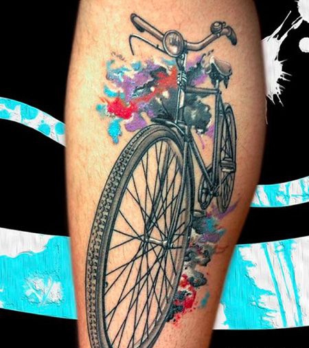 手臂自行车纹身图案