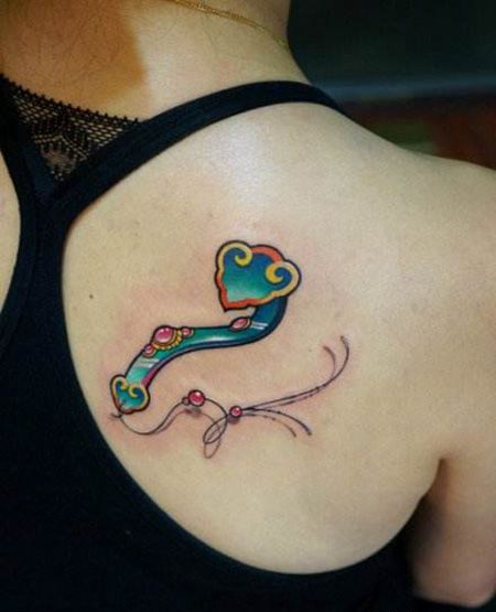 背部好看的如意纹身图案