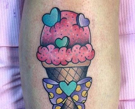 手臂可爱的冰淇淋纹身图案