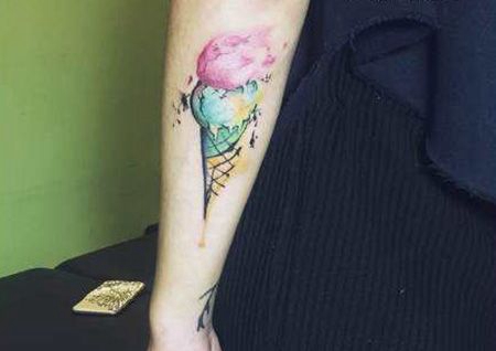 手臂冰淇淋纹身图片