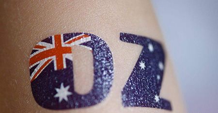 手臂澳大利亚国旗纹身图案