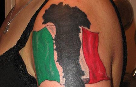 大臂意大利国旗纹身图案