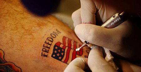 脚踝美国国旗纹身图案