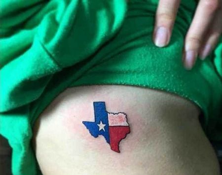 侧腰南斯拉夫国旗纹身图案