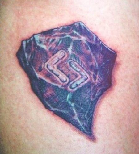 大腿石头纹身图案