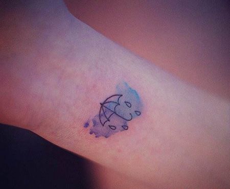 手腕雨伞纹身图案