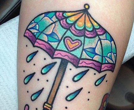 手臂可爱的雨伞纹身图片