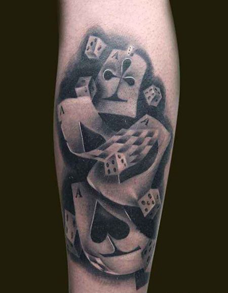 手臂有创意的色子纹身图案