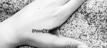 虎口拉链纹身图案