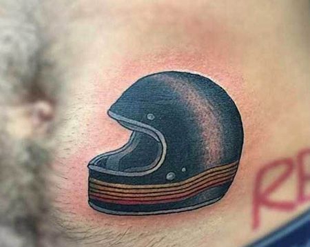 腹部摩托车帽子纹身图案
