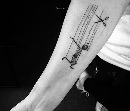 手臂木偶人纹身图案