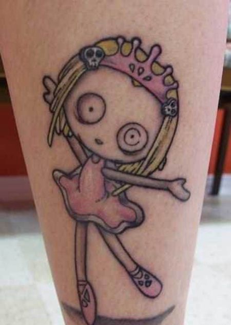 小腿木偶娃娃纹身图案