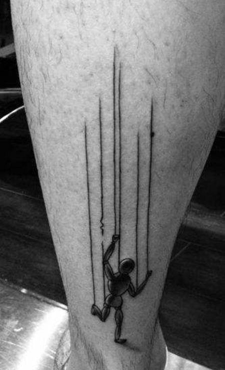 脚踝木偶人纹身图案