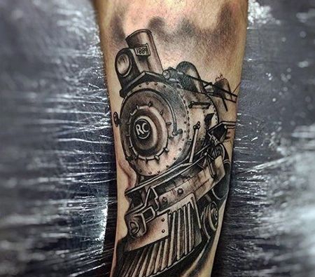 手腕个性的火车头纹身图案