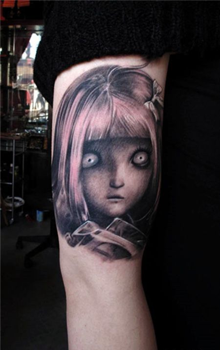 大臂好看的SD娃娃纹身图片