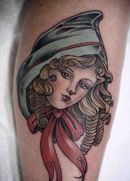 小腿SD娃娃纹身图片