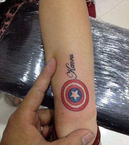 手臂圆形盾牌纹身图案