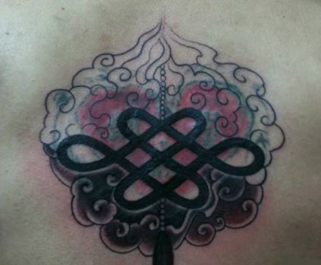背部中国结纹身图案