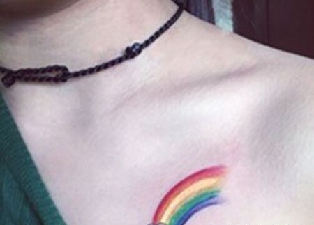 胸前彩虹纹身图案