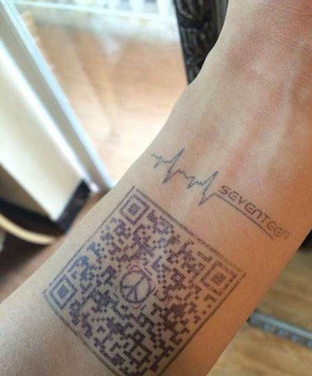 手腕二维码纹身图案