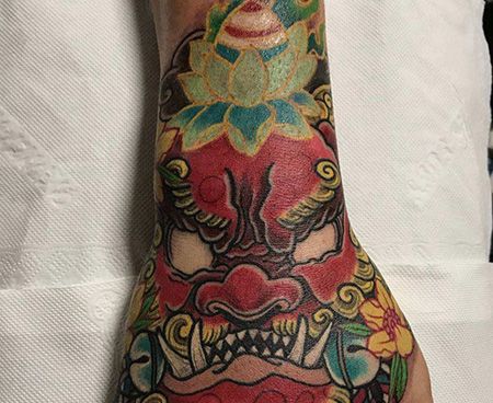 手背浮世绘纹身图案