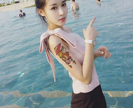 美女大臂浮世绘纹身图案