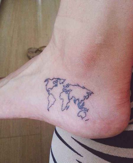 脚部小地图纹身图案