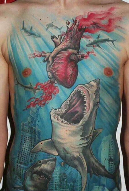 全身海底世界纹身图案