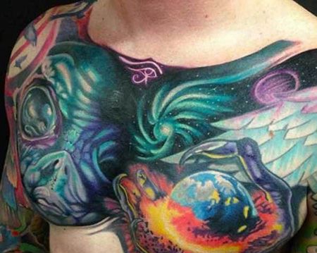 男士全甲宇宙纹身图案