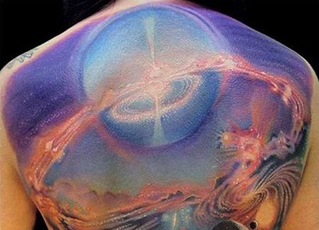 背部宇宙纹身图案