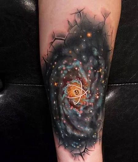 手臂宇宙星空纹身图片