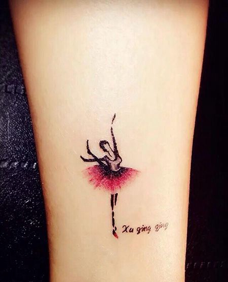 小腿芭蕾舞纹身图案