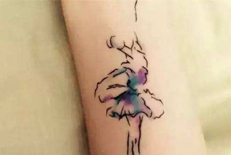 手臂抽象芭蕾舞演员纹身图案