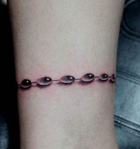 脚踝水滴脚链纹身图案