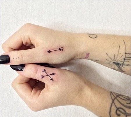 手指箭头纹身图片