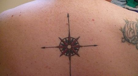 背部箭头纹身图片