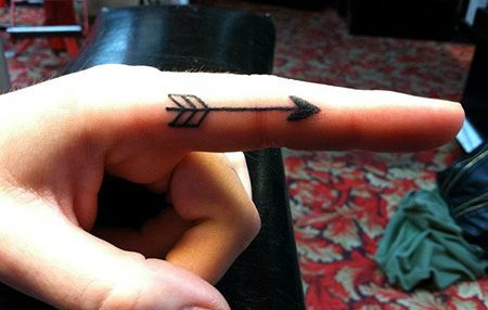 手指简单的箭头纹身图片