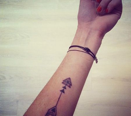 手臂印第安风格箭头纹身图片